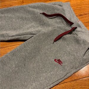 Nike grey and maroon sweatpants